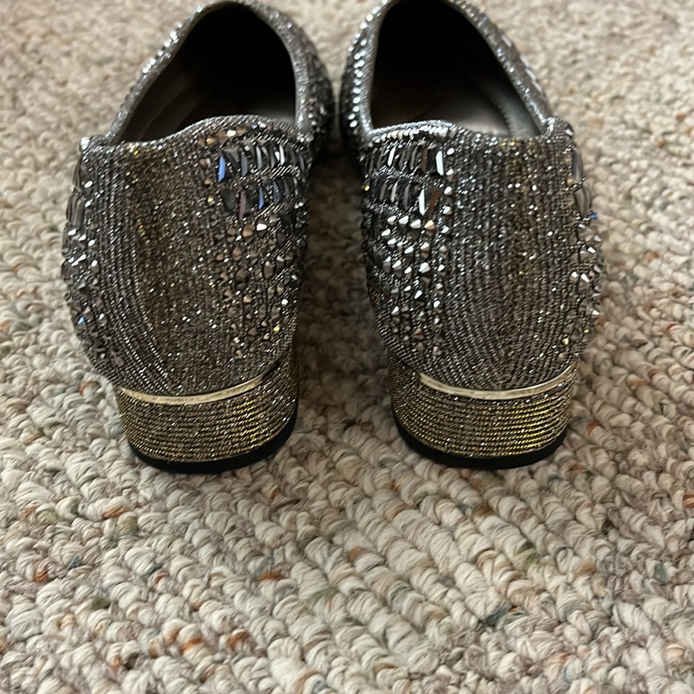 Women’s rhinestone pointed toe chunky heel pumps - Picture 2 of 6